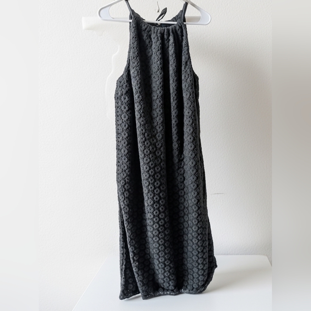 Elegant Black Textured Women's Dress
